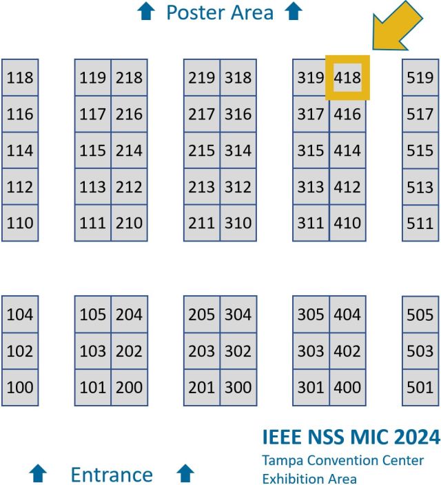 Plan of the exhibition area at MIC 2024, with indication of Hyperion's booth